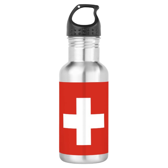 Swiss flag paper cup 532 ml water bottle (Front)