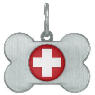 Swiss Flag Pet Name Tag