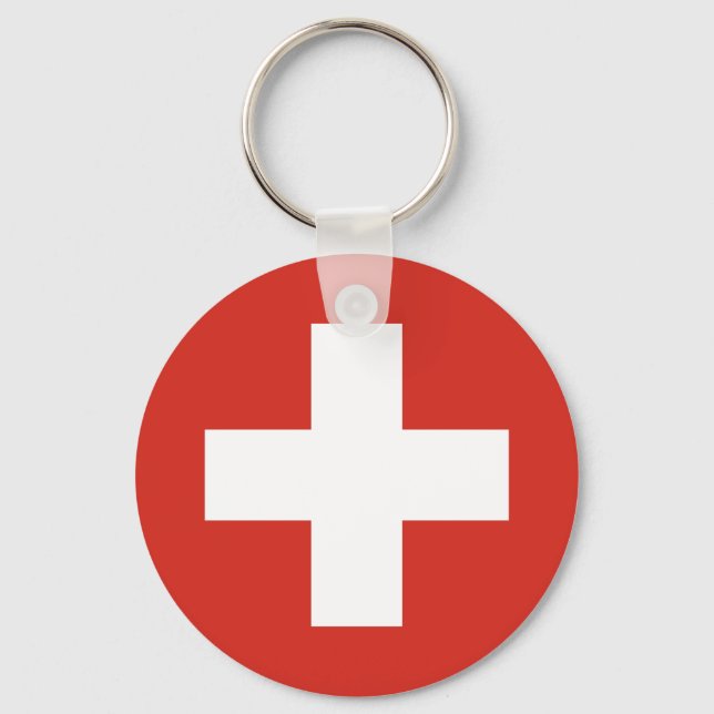 Swiss Flag Red Cross Key Ring (Front)