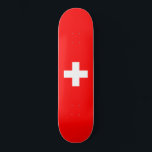 Swiss Flag Skateboard<br><div class="desc">This design features the flag of Switzerland (officially the Swiss Confederation), which is a landlocked country in the middle of Europe. It is a federal republic, divided into 26 cantons; its capital city is Bern, while its largest city is Zurich. The country borders Germany to the north, Austria and Lichtenstein...</div>