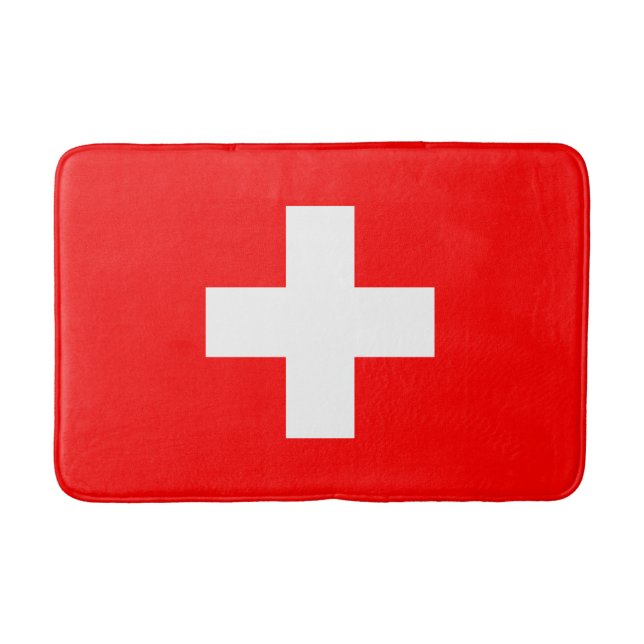 Swiss Flag (Switzerland) Bath Mat (Front)