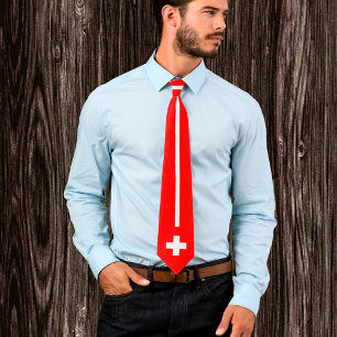 Swiss flag & Switzerland business fashion Tie