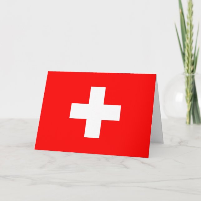 Swiss Flag (Switzerland) Card (Front)