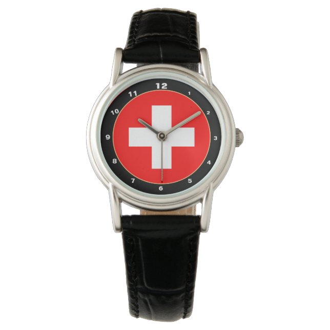 Swiss Flag & Switzerland fashion patriots /sports Watch (Front)