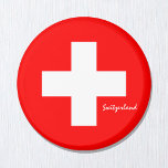 Swiss flag & Switzerland holiday/sports fans Magnet<br><div class="desc">Fridge Magnets: Switzerland & Swiss Flag, Europe - love my country, travel, holiday gifts</div>