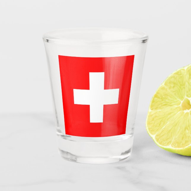 Swiss Flag (Switzerland) Shot Glass (Front)