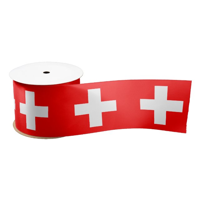 Swiss Flag & Switzerland travel, holiday/sports Satin Ribbon (Spool)