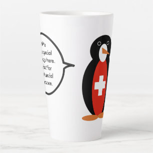 Swiss Flag Talking Ms. Penguin Personalised  Latte Mug