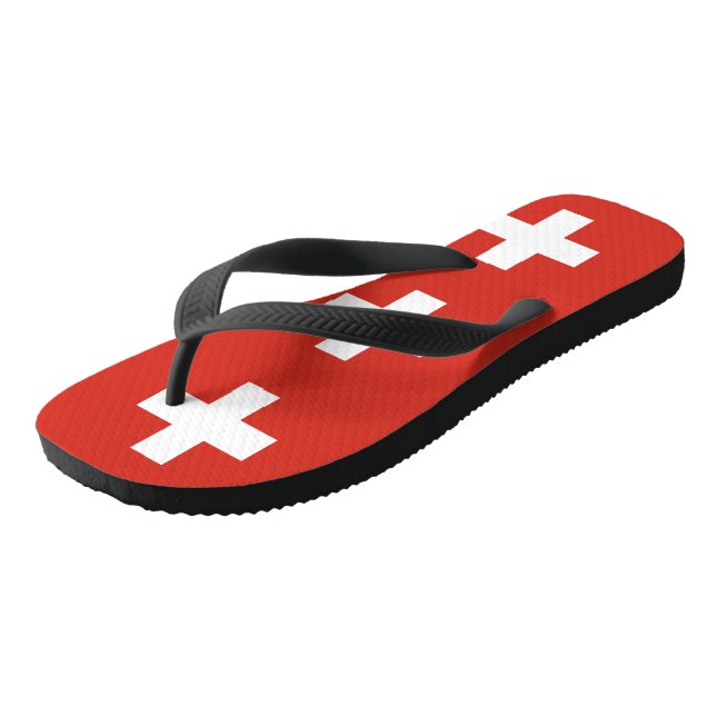 Swiss flag thongs (Angled)