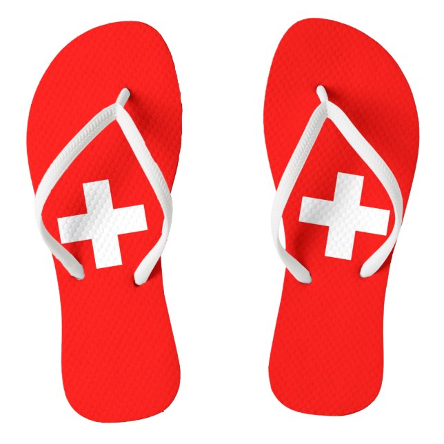 Swiss flag thongs (Footbed)