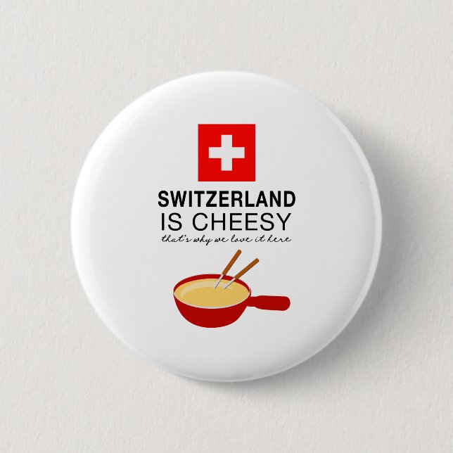 Swiss Fondue Funny 6 Cm Round Badge (Front)