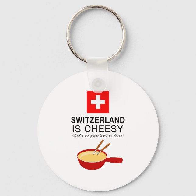 Swiss Fondue Funny Key Ring (Front)