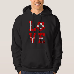 Swiss Football Team Love Heart Swiss Roots Switzer Hoodie