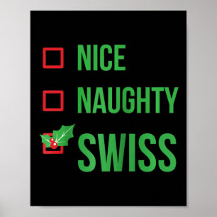 Swiss Funny Switzerland Pajama Christmas Gift Ragl Poster