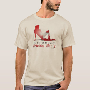 Swiss Girl Silhouette Flag T-Shirt