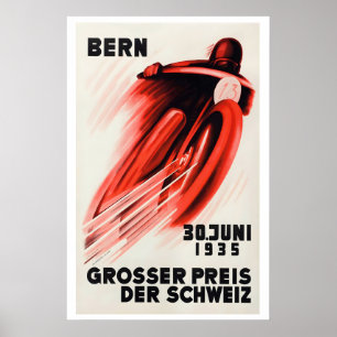 Swiss Grand Prix for Motorcyclists 1933 Vintage Poster