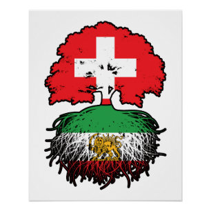 Swiss Grown Iranian Roots Lion and Sun Poster