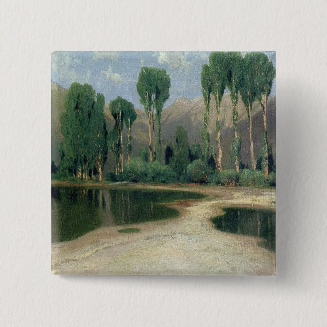 Swiss Landscape 15 Cm Square Badge (Front)