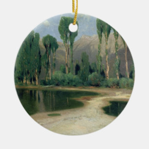 Swiss Landscape Ceramic Tree Decoration