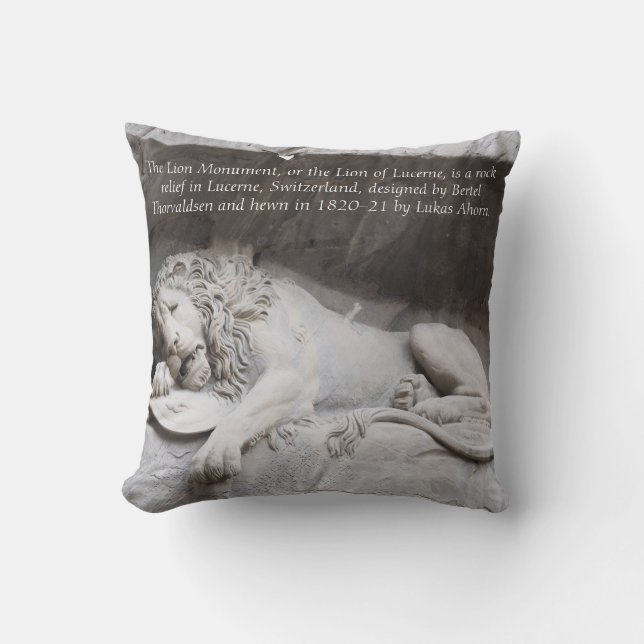 Swiss Lion Monument Decorative Pillow (Front)