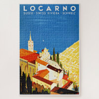 Swiss Locarno Riviera Vintage Travel Poster