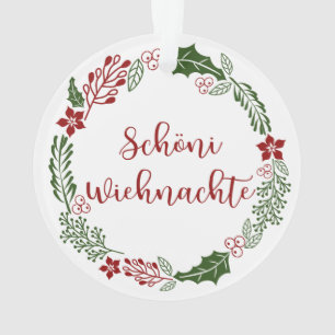 Swiss Merry Christmas Wreath, Schöni Wiehnachte Ornament