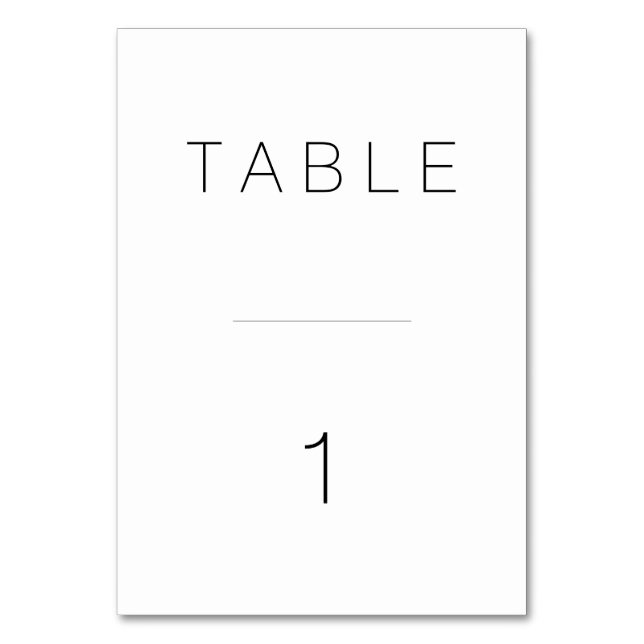 Swiss Modern Table Number (Front)