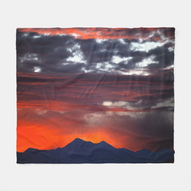 Swiss Mountain Alps Sunrise Fleece Blanket (Front (Horizontal))