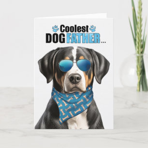 Swiss Mountain Dog Coolest Dad Father's Day Holiday Card