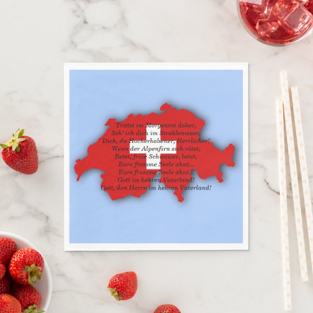 Swiss National Day, Switzerland, Swiss Psalm, Flag Napkin (Insitu)