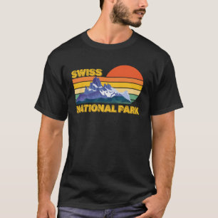 Swiss National Park Alps Souvenir Engadin Retro Ca T-Shirt