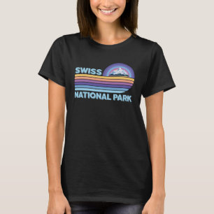 Swiss National Park Snow Engadin Mountains Camping T-Shirt