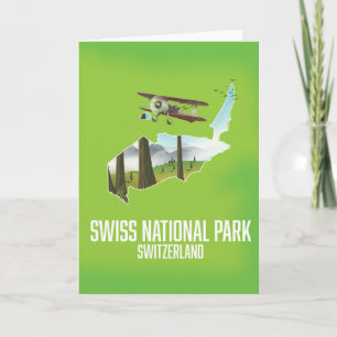 Swiss National Park , Switzerland map Card