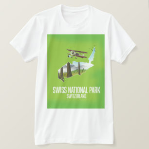 Swiss National Park , Switzerland map T-Shirt