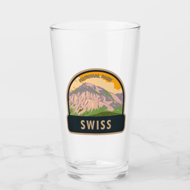 Swiss National Park Switzerland Vintage Glass (Front)