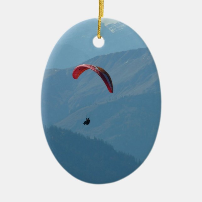 Swiss Paragliding Ceramic Tree Decoration (Front)