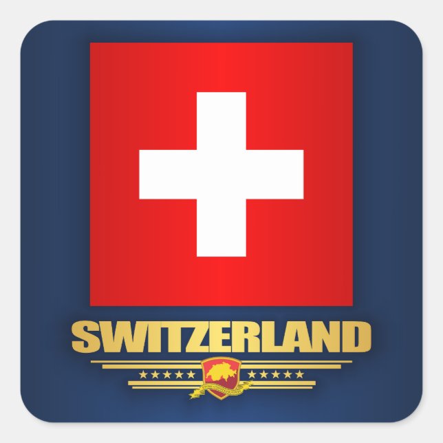 "Swiss pride" Square Sticker (Front)