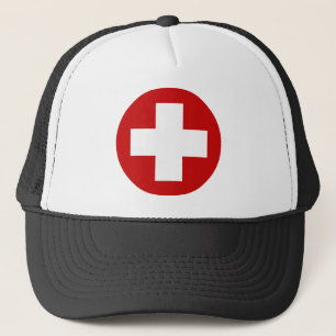 Swiss Red Cross Emergency Recovery Roundell Trucker Hat