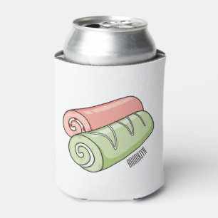 Swiss roll / roll cake cartoon illustration  can cooler