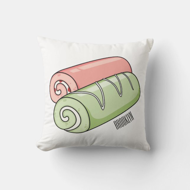 Swiss roll / roll cake cartoon illustration  cushion (Front)