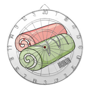 Swiss roll / roll cake cartoon illustration  dartboard