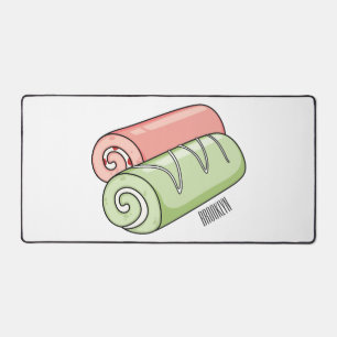 Swiss roll / roll cake cartoon illustration desk mat