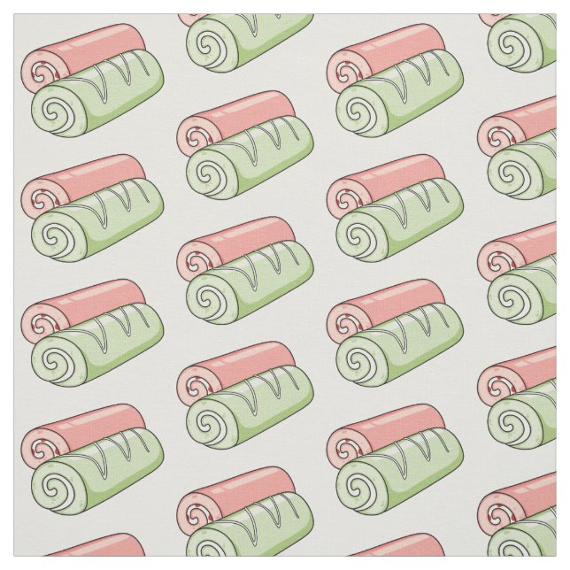 Swiss roll / roll cake cartoon illustration fabric (Swatch)