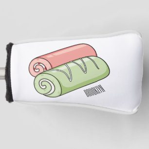 Swiss roll / roll cake cartoon illustration  golf head cover