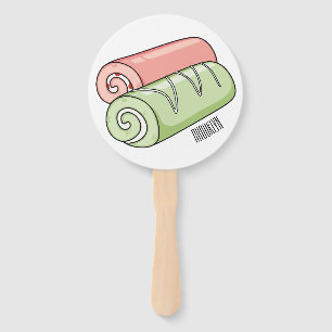 Swiss roll / roll cake cartoon illustration hand fan