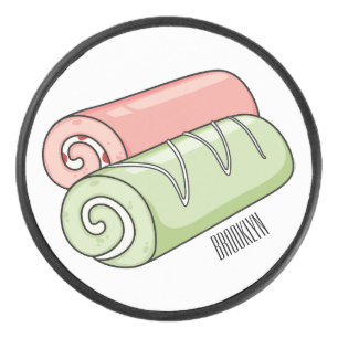 Swiss roll / roll cake cartoon illustration  hockey puck
