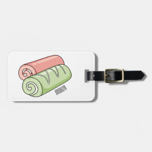 Swiss roll / roll cake cartoon illustration luggage tag