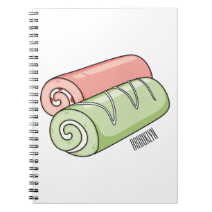 Swiss roll / roll cake cartoon illustration  notebook
