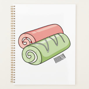 Swiss roll / roll cake cartoon illustration  planner