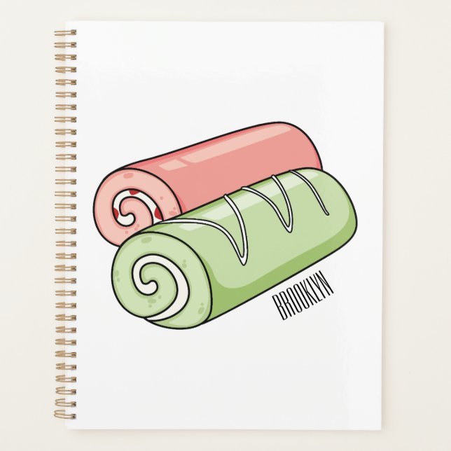 Swiss roll / roll cake cartoon illustration  planner (Front)